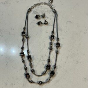 Brighton Glass Mountain Necklace and Earrings